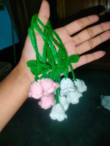 Crochet Flower Bouquet Keychain