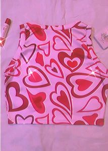 Sss Heart Print Crop Top