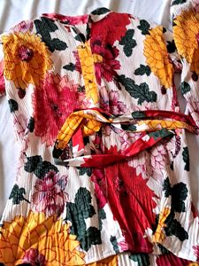 Full Pleated Floral coord Set