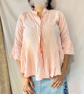 Peach Bell Sleeve Top