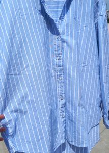 Striped Blue Button-Down Shirt