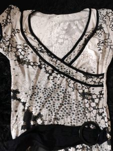 Y2k Floral Belt Detail Mini dress