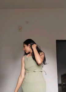 Green Sleeveless Casual Dress