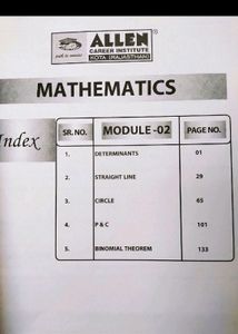 CLASS-11 +12 MATHS MODULE+TEST PAPER (ALLEN)