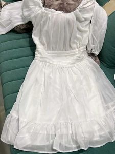 White Sheer Off-Shoulder Dress