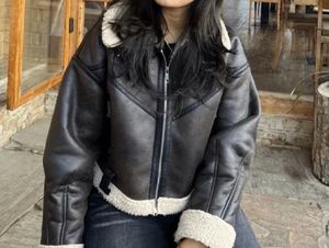 savanna Faux Leather Aviator Jacket