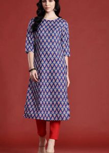 Printed Blue Kurta