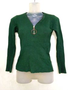 Korean Neck Jipper Sweter 💗