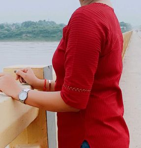 Stylish Maroon Kurti with Embroidery