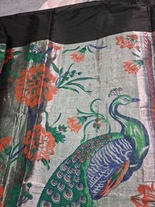 Beautiful Silver Jary and Blak Colour Saree