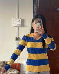 Striped V-Neck Top
