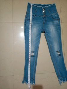 Distressed/Tone Sky Blue Jeans