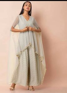 Pearl cape Dupatta attach jumpsuit