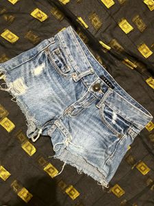 Distressed Denim Shorts