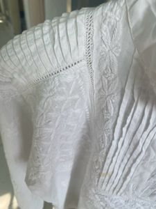 Chikankari White Cotton tunic Kurta