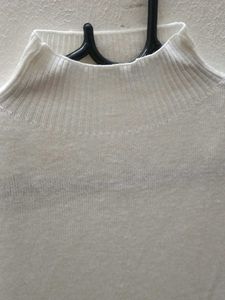 White Mock Neck Top