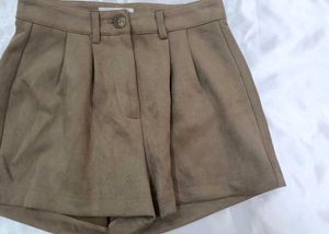 Tan Suede Style Shorts