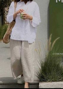 Zara Top &amp; Wide Linen Leg Pants Set