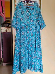 Blue Floral Print Kurti