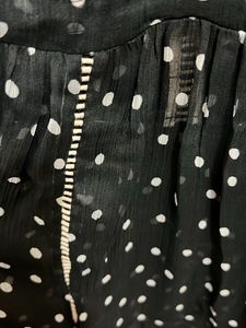 Polka Dot Black Flared Dress