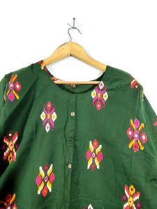 New Green Printed Kurta (Women&#39;s)