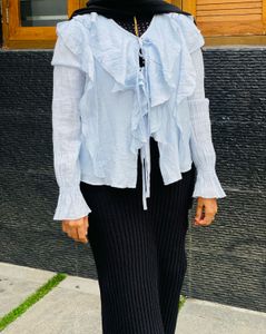 Ruffled Baby Blue Top