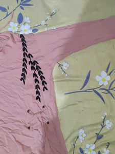 Peach Leaf Print Top