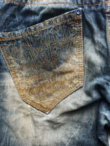 Coax Racing Vintage Leather Patch Jeans