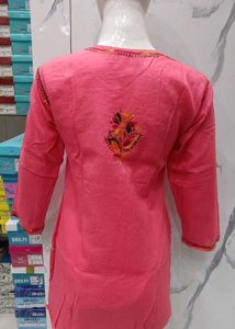 Lakhnavi Hand Embroidery Short Kurti