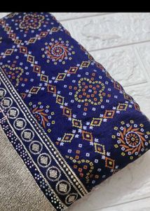 Elegant Bandhani Saree with Embellished Border