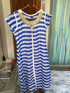 Blue &amp; White Striped Tunic Dress
