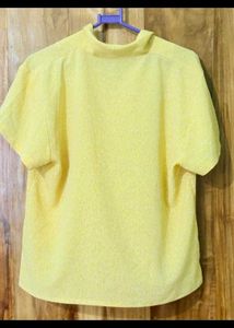 Vintage Yellow Button-Down Top