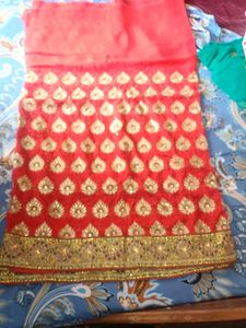 Elegant Red &amp; Gold Sari