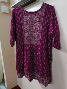 Purple Embroidered Kurta