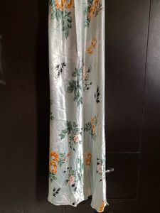 Floral Satin Lace Nightdress – Soft Mint Green