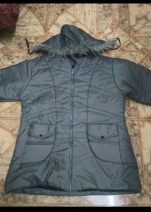 Stylish Grey Padded Jacket Women