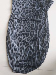 Leopard Print One-Shoulder Dress