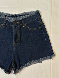 Frayed Hem Denim Shorts