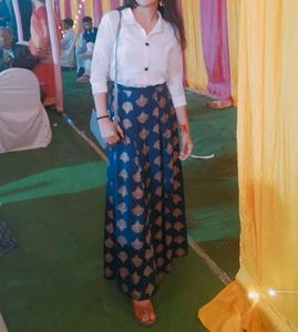 women viscose reyon shirt skirt set