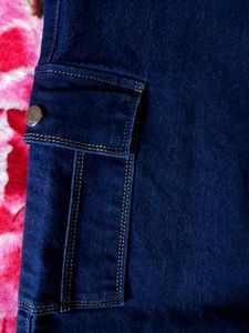 streetwear casual Dark Blue Cargo denim