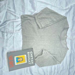 Oversized Crop Top Silver