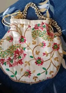 Floral Embroidered Potli Bag