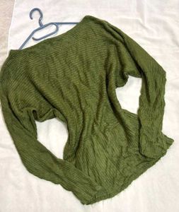 🎁Buy1 Get1 Free Green Long Sleeve Sweater Top A