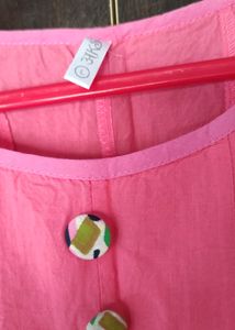 A-line Pink Beautiful Cotton Kurta