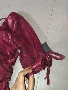 Elegant Maroon Velvet Dress