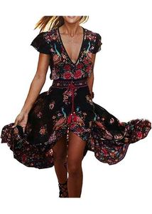 I. Floral Print Maxi Dress