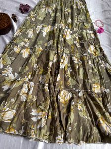 🗝️Pinterest Floral Tiered Vintage Maxi Skirt