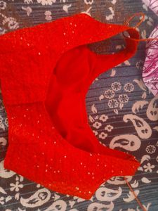 Black ND Red Sequin Saree