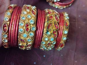 New Net Khada Dupatta With bangles Set