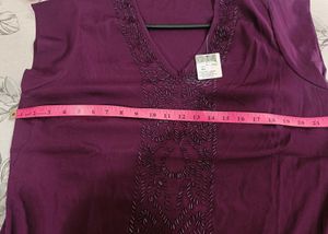 Purple Beaded Tunic Dress